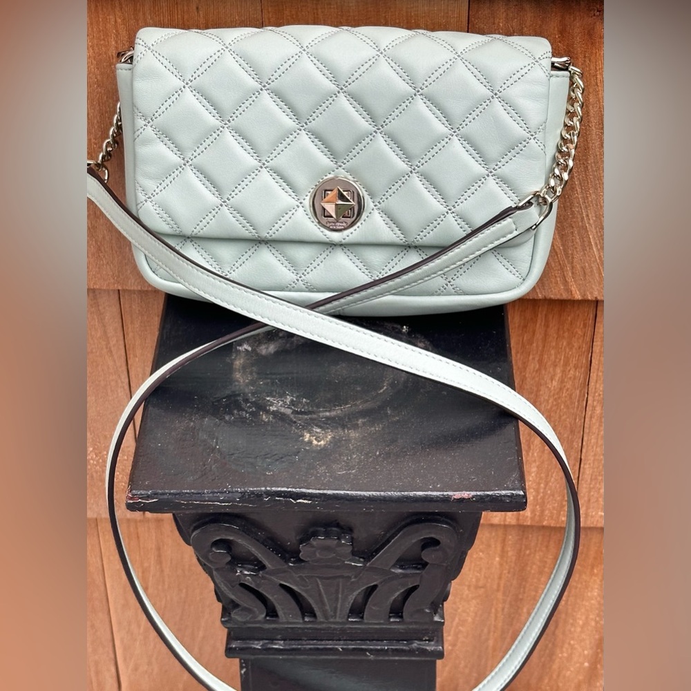 Kate Spade Natalia Flap Turnlock Crossbody Bag Crystal Blue(Mint Green)!